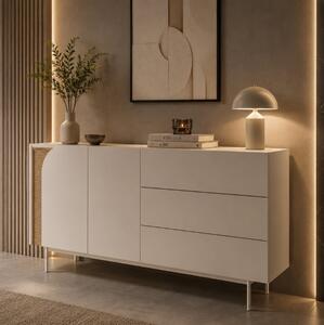 Credenza madia moderna soggiorno 172xH90 cm 2 ante 3 cassetti beige rovere Kimera