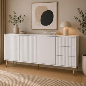 Credenza soggiorno moderna madia 3 ante 3 cassetti 180xH98 bianco Elisir