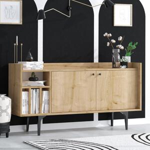 Credenza madia moderna soggiorno 2 ante vani 150xH80 cm rovere Astra