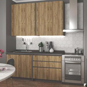 Cucina moderna cassettoni 180 componibile standard antracite rovere Ida