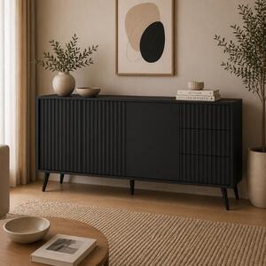 Credenza soggiorno moderna madia 3 ante 3 cassetti 180xH98 antracite Elisir