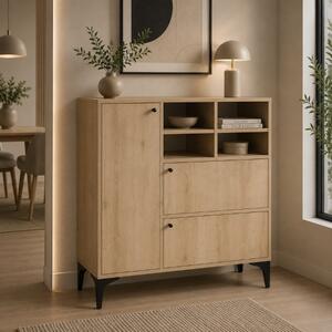 Credenza mobile contenitore 3 ante 100xH125 cm sapphire rovere Selva