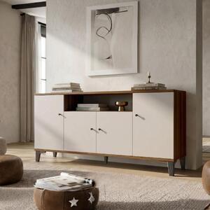 Credenza madia moderna salotto 180xH85 noce beige Luco
