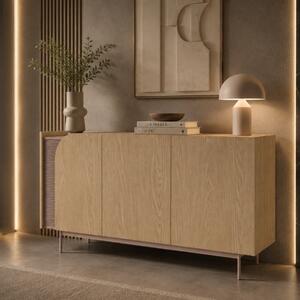 Credenza madia moderna soggiorno 132xH90 cm 3 ante rovere Kimera