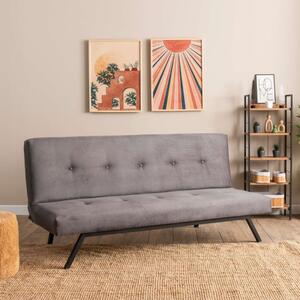 Divano letto 3 posti clic clac reclinabile 180 cm grigio Kapas