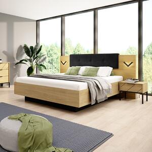 Letto matrimoniale con contenitore 160x200 rovere chiaro Molly