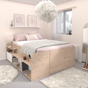 Letto matrimoniale con cassettoni cabina armadio rovere bianco Inari