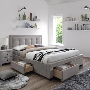 Letto 160x200 matrimoniale contenitore con cassettoni beige Lindo