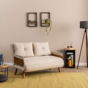 Divano letto piazza e mezza 2 posti 120 cm cuscini crema Tender