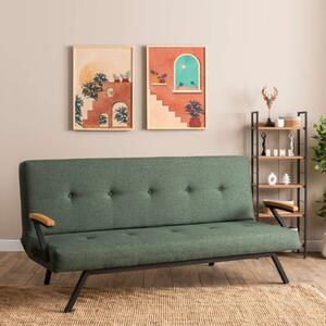 Divano letto 3 posti clic clac reclinabile 180 cm braccioli verde Nube