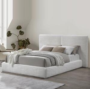 Letto matrimoniale moderno 160x200 in tessuto bianco Ice