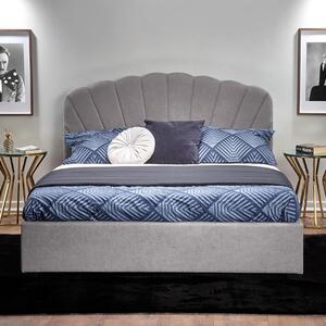 Letto matrimoniale contenitore con cassettoni in tessuto 160x200 grigio Parfume