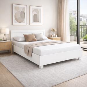 Letto matrimoniale francese moderno 140x200 bianco Yuma