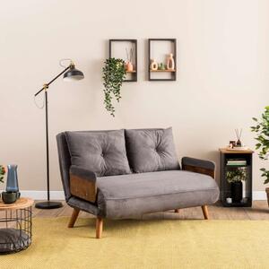 Divano letto piazza e mezza 2 posti 120 cm cuscini grigio Tender