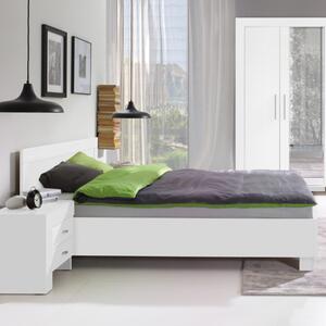 Letto matrimoniale con comodini moderno 160x200 bianco Yuma