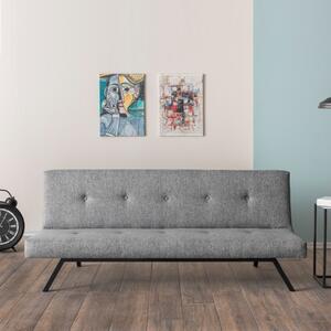 Divano letto 3 posti clic clac reclinabile 180 cm grigio chiaro Kapas