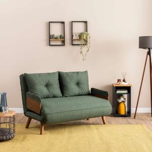 Divano letto piazza e mezza 2 posti 120 cm cuscini verde Tender