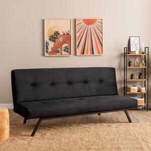Divano letto 3 posti clic clac reclinabile 180 cm nero Kapas