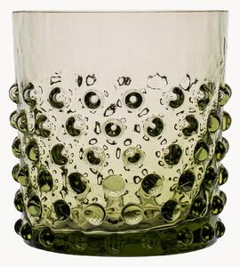 Set di 2 bicchieri in vetro soffiato Hobnail