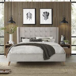 Letto matrimoniale moderno imbottito 160x200cm velluto beige Angel
