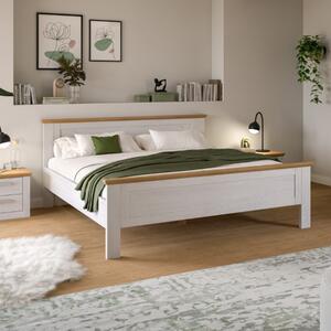 Letto matrimoniale moderno legno 160x200 bianco rovere Nuvea