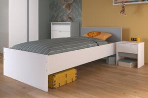 Letto singolo bambini moderno 90x190 cm bianco grigio o rosa Children