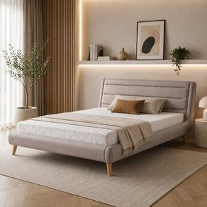 Letto matrimoniale moderno 160x200 tessuto grigio Vexa