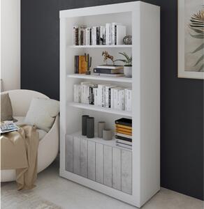 Libreria moderna 2 ante 105xH191 bianco cemento Pesaro
