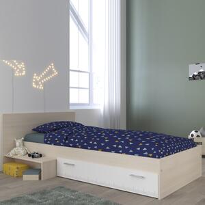 Letto singolo bambini ragazzi moderno 90x190cm rovere bianco Star