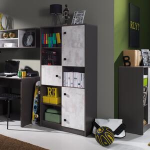Libreria armadio cameretta ragazzi 80xH157 cemento antracite Nuvola