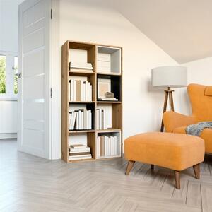 Libreria design moderno soggiorno 147xH75 rovere oldwook Leer-4
