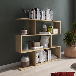 Libreria moderna a parete soggiorno 110xH96 rovere Aro