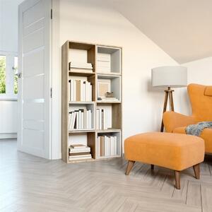 Libreria design moderno soggiorno 147xH75 rovere Leer-4