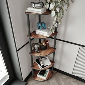 Libreria moderna angolo design colonna 34xH139 cm noce Riven