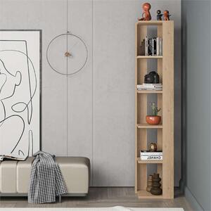 Libreria moderna soggiorno angolare 34xH161 cm design rovere Berta