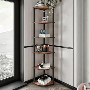 Libreria moderna angolo design colonna 34xH173 cm noce Riven