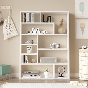 Libreria moderna design soggiorno ufficio 90xH124 bianco Camelia