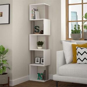 Libreria moderna design soggiorno ufficio 35xH161 bianco tortora Becca