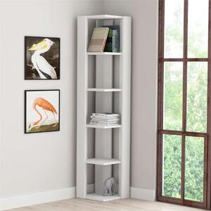 Libreria moderna soggiorno angolare 34xH161 cm design bianco Berta