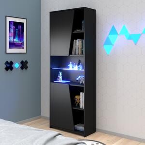 Libreria moderna gaming design L67xH180 cm nero led Pixel