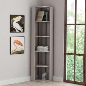 Libreria moderna soggiorno angolare 34xH161 cm design tortora Berta