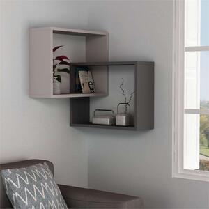 Libreria moderna mensola muro 60xH68 cm design tortora antracite Cube