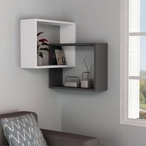 Libreria moderna mensola muro 60xH68 cm design bianco antracite Cube
