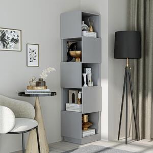 Libreria moderna soggiorno angolare design ufficio 42xH188 cm grigio Ardea
