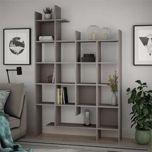 Libreria moderna parete soggiorno 122x188cm tortora Eliza