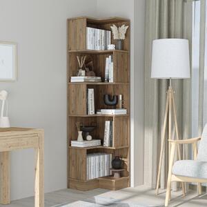 Libreria moderna soggiorno angolare design ufficio 50xH190 cm rovere Sfera