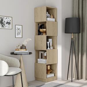 Libreria moderna soggiorno angolare design ufficio 42xH188 cm rovere chiaro Ardea