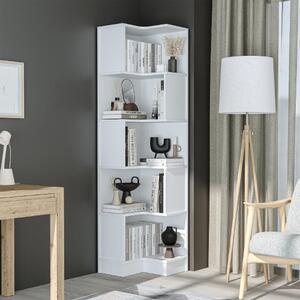 Libreria moderna soggiorno angolare design ufficio 50xH190 cm bianco Sfera