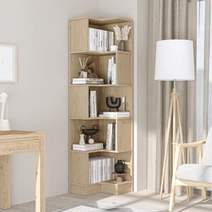 Libreria moderna soggiorno angolare design ufficio 50xH190 cm rovere chiaro Sfera