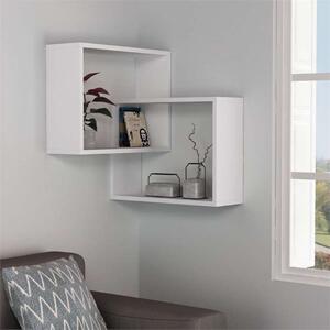 Libreria moderna mensola muro 60xH68 cm design bianco Cube